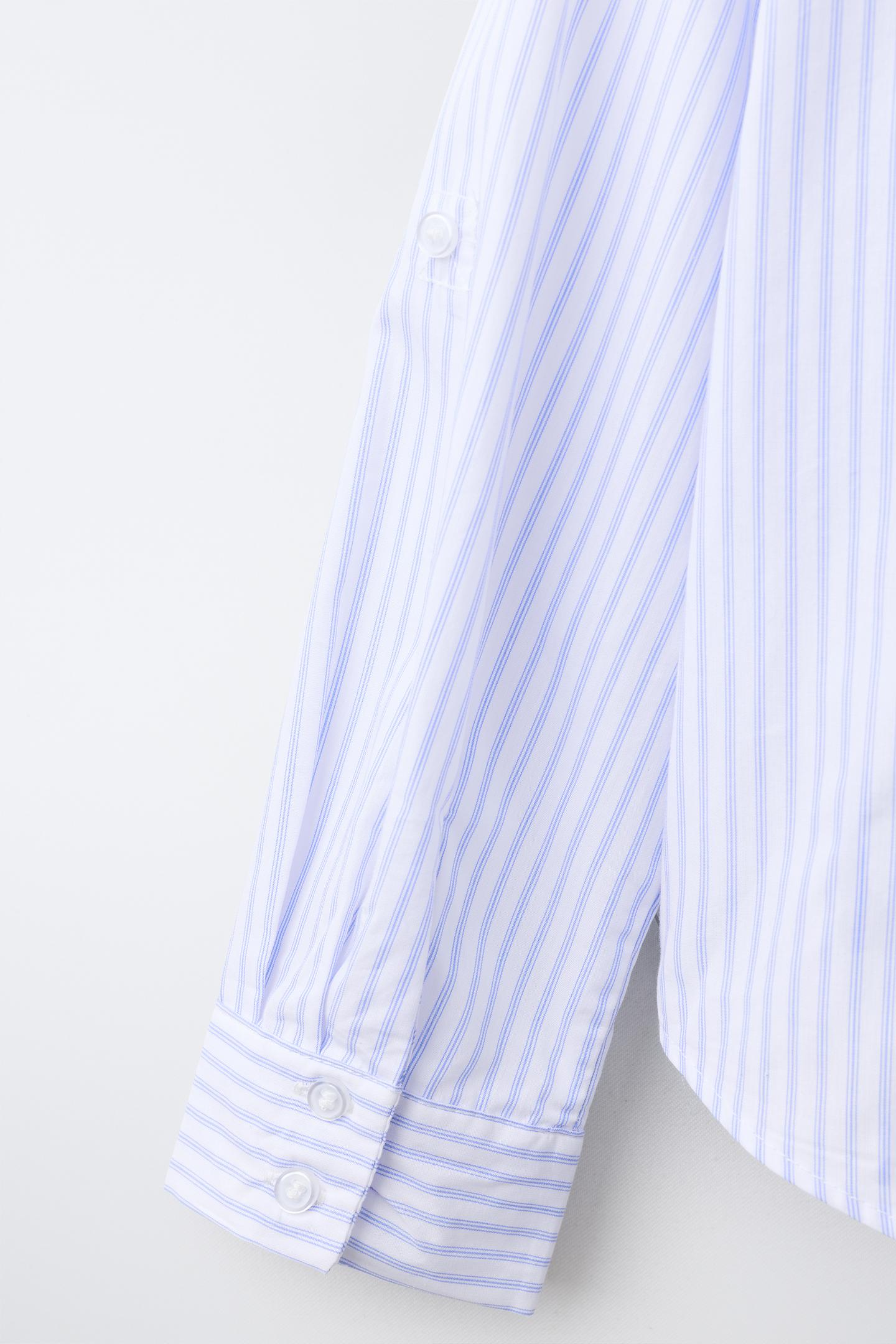Детские комплекты Zara Striped Shirt and Embroidered Rib T-SHIRT SET, цвет: Синий — фото 5