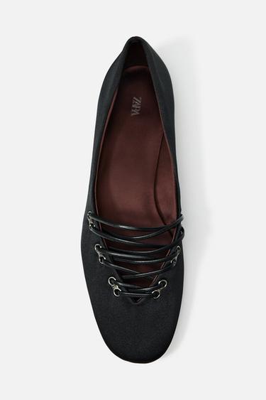BALLERINES EFFET SATINÉ 50E ANNIVERSAIRE - Noir de Zara