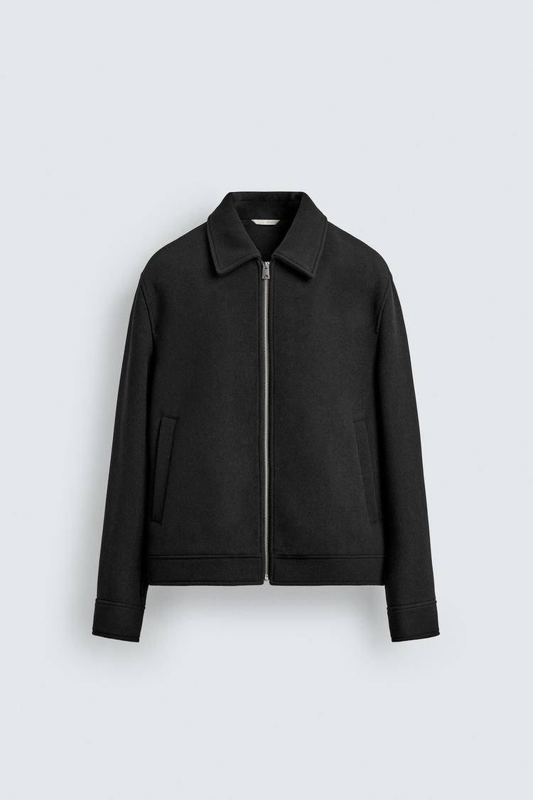 ZARA SYNTHETIC WOOL JACKET WITH ZIP