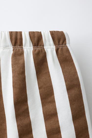 SHORT EN MOLLETON À RAYURES MICKEY MOUSE © DISNEY - Écru / Marron de Zara - Image 3