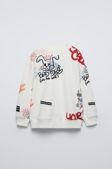 SWEAT IMPRIMÉ - Écru de Zara - Image 0