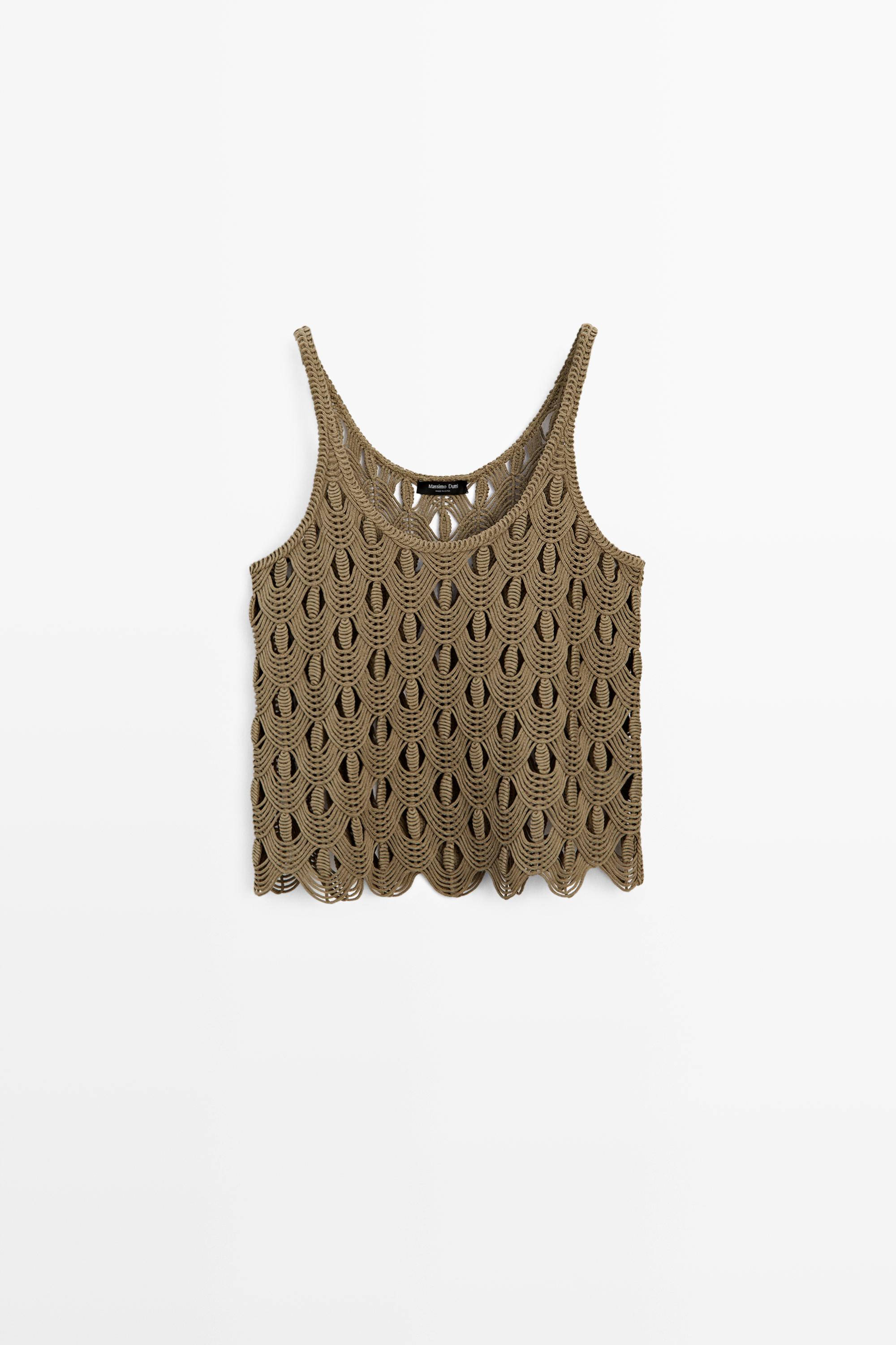 Top à bretelles détail crochet