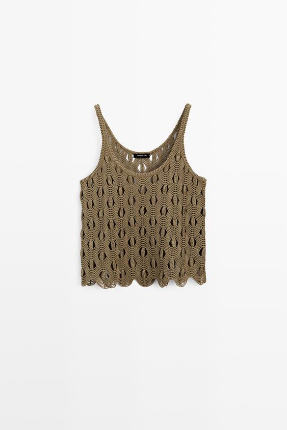 Strappy top with crochet detail from Zara - $80