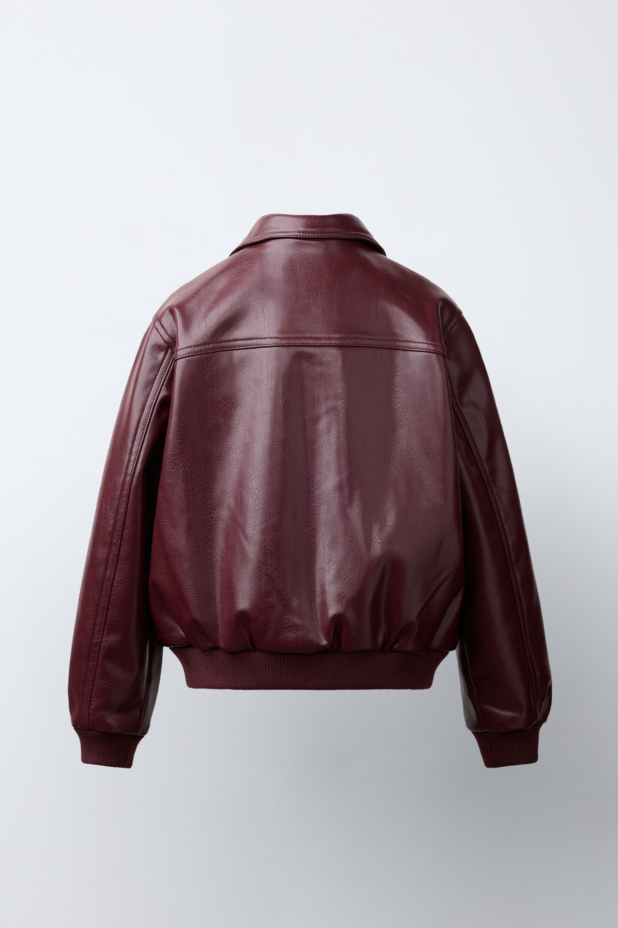 FAUX LEATHER BOMBER JACKET