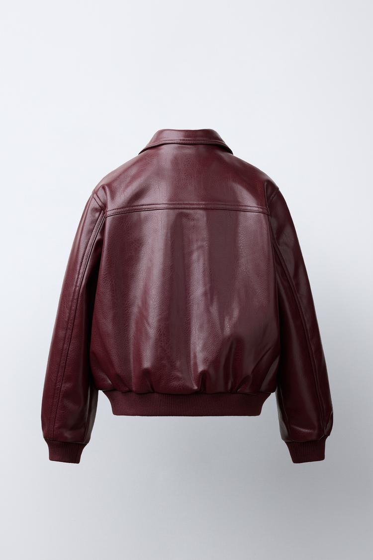 Chaqueta bomber de piel sintética 5