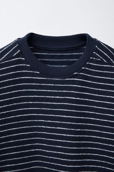 ENSEMBLE T-SHIRT ET BERMUDA EFFET SERVIETTE RAYURES - Bleu marine de Zara - Image 5