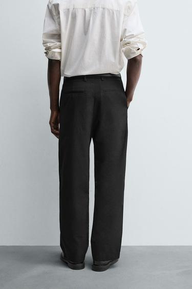 PANTALON COUPE LARGE PLIS - Noir de Zara - Image 2