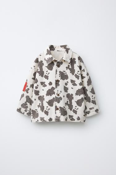 TOY STORY © DISNEY PIXAR COW PRINT TWILL OVERSHIRT - Ecru / Black by Zara