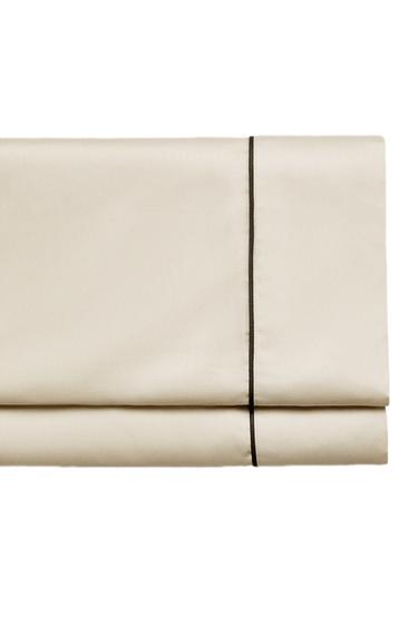 Zara SATEEN FLAT SHEET WITH PIPING - Light gray