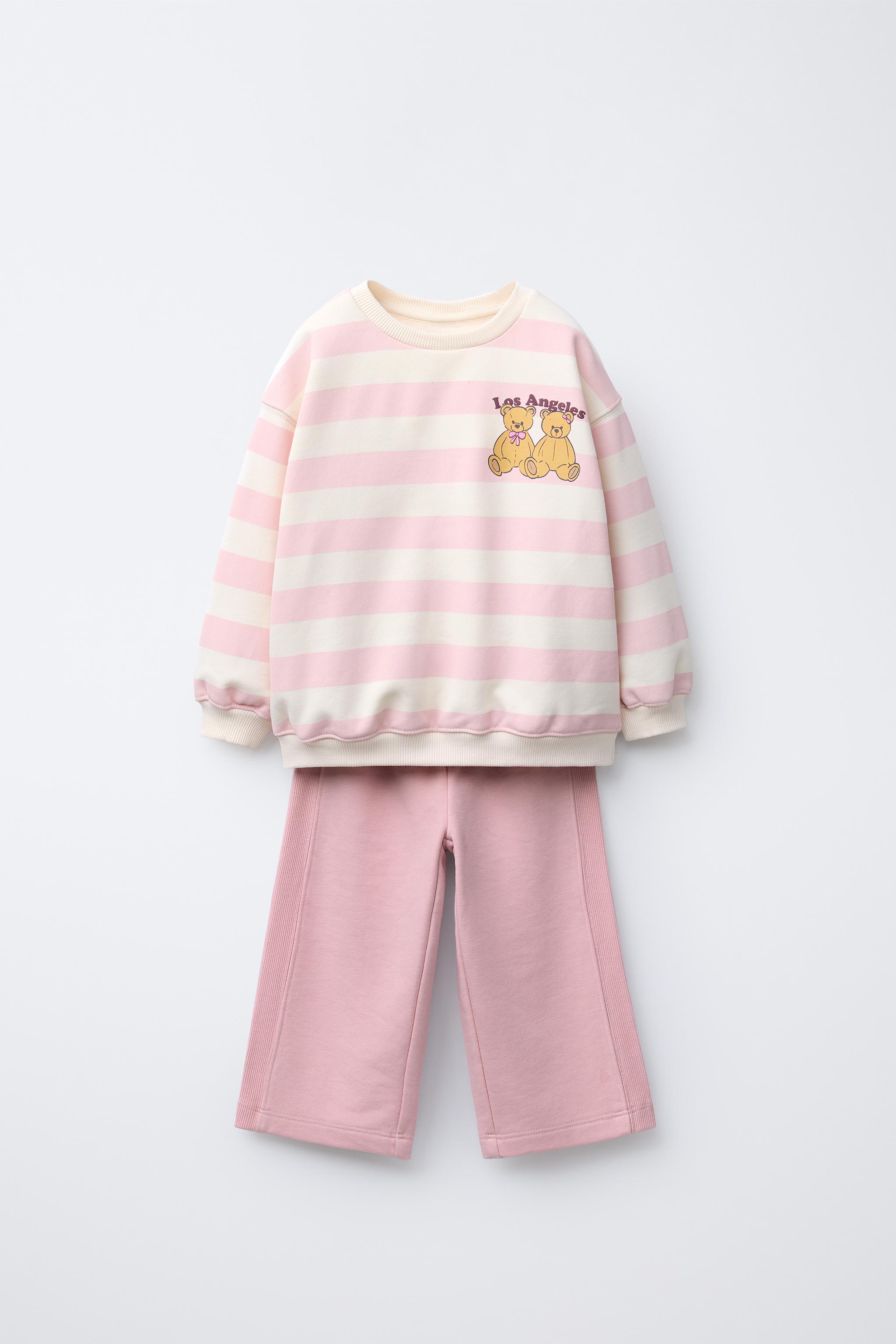   スウェットシャツとキュロットセット ストライプ柄スウェットシャツ＆キュロットパンツのトータル