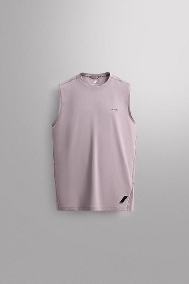 Zara TECHNICAL TANK TOP - Pale pink
