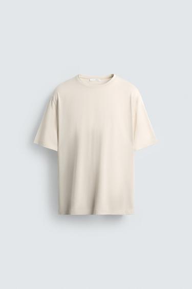 CAMISETA ACABADO MERCERIZADO - Blanco roto de Zara