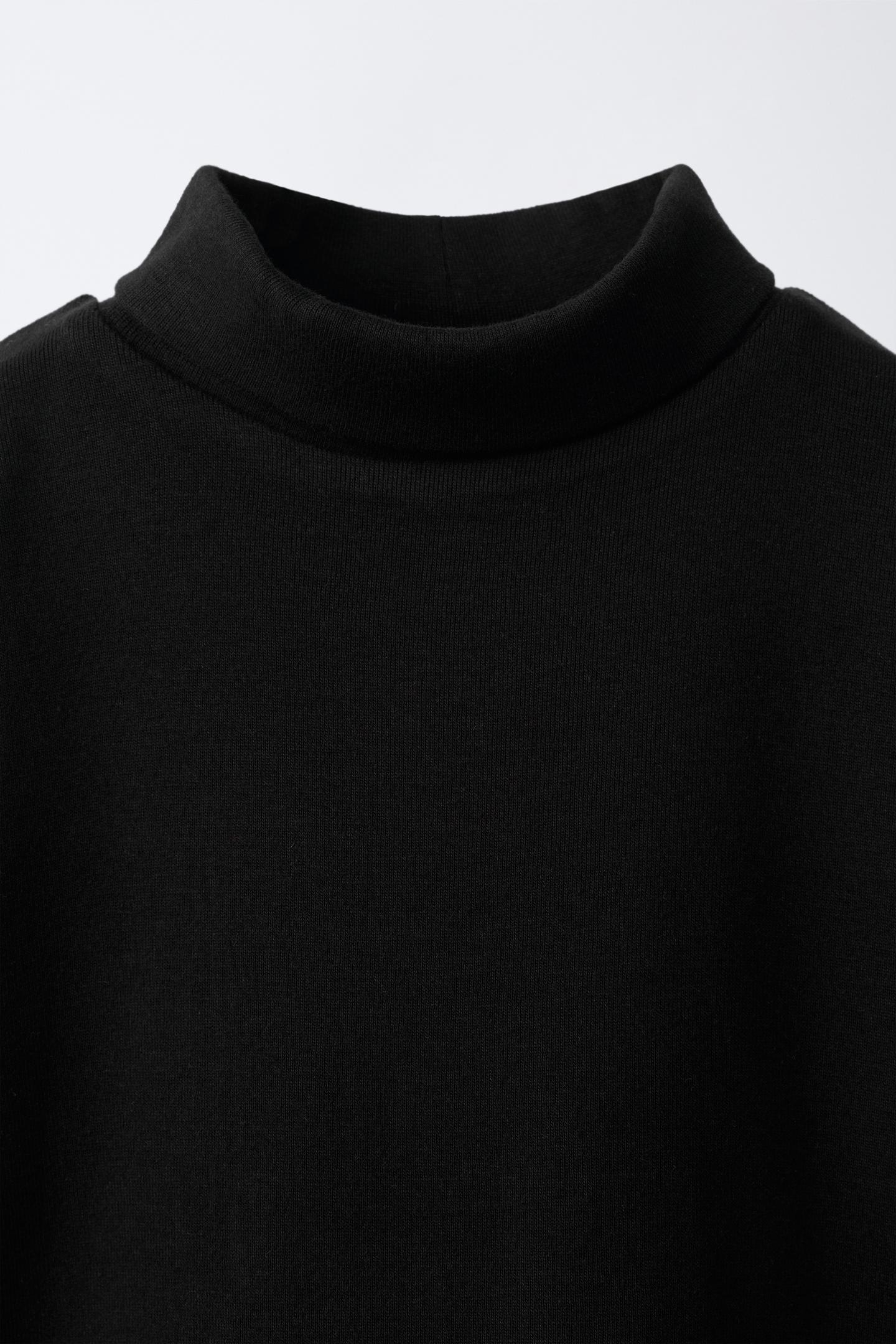 Детская футболка Zara Plain Turtleneck, цвет: Чёрный — фото 3
