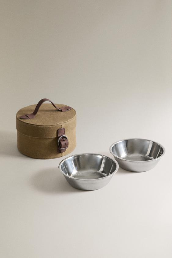 COMEDOUROS PARA ANIMAIS DE ESTIMAÇÃO COM ESTOJO - Marrom / Verde da Zara - Imagem 0