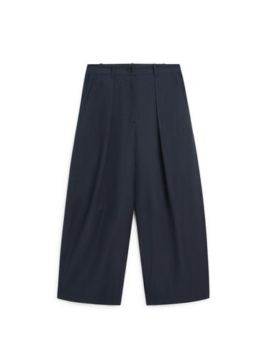 Zara Cotton blend wide-leg trousers - Deep blue