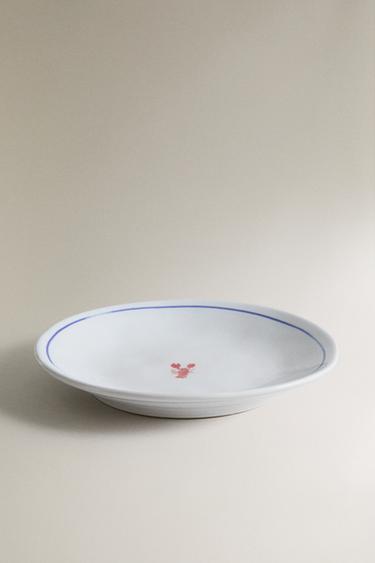 MARINE ANIMAL STONEWARE SIDE PLATE — Blue / White 2