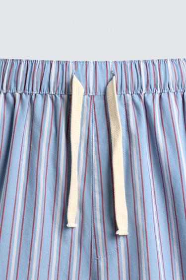 PANTALON OVERSIZE FIT RAYURES - Bleu ciel de Zara - Image 7