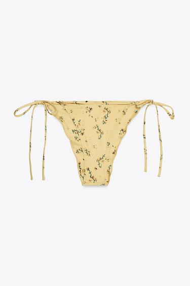CULOTTE DE BIKINI À NŒUDS FLEURS - Jaune de Zara - Image 5