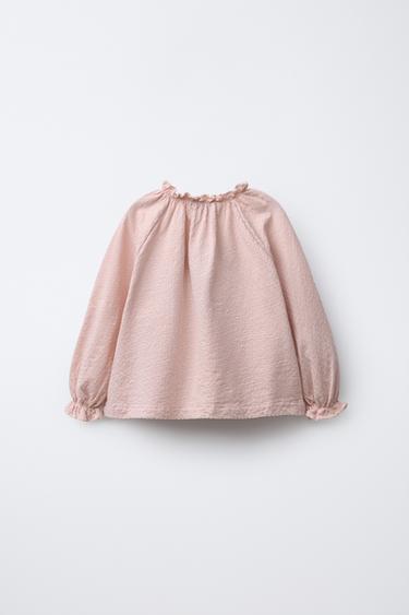PLAIN TEXTURED T-SHIRT - Pink by Zara - Image 1