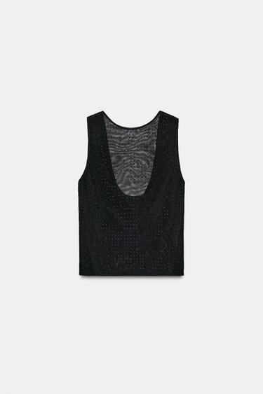 SHINY DRAPED TOP - Black by Zara