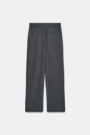 ZW COLLECTION STRIPED PYJAMA-STYLE TROUSERS - Grey by Zara - Image 5