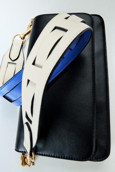 Zara CROSSBODY BAG WITH STRAP DETAIL - Black