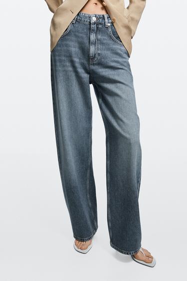 Mid-waist barrel fit jeans — Mid-blue 2