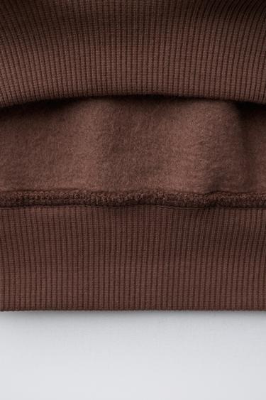 SLOGAN SWEATSHIRT WITH BOW DETAIL - Brown by Zara - Image 3