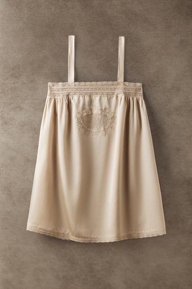 OPENWORK SATEEN NIGHTDRESS - Light beige by Zara - Image 5