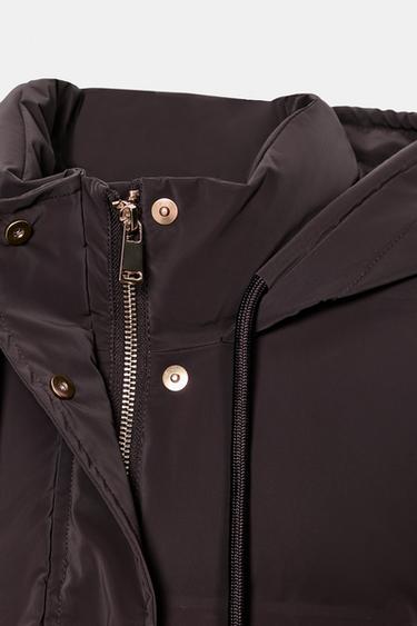 ANORAK SEMI-LONG TISSU ENDUIT WINDPROOF - Marron de Zara - Image 6