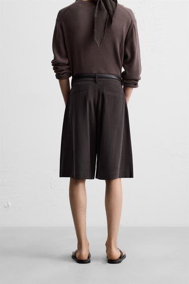 BERMUDA PLIS WIDE FIT - Chocolat de Zara - Image 2