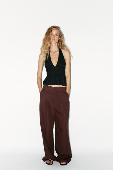 HALTERTOP MIT VOLANTS - Schwarz von Zara - Bild 0