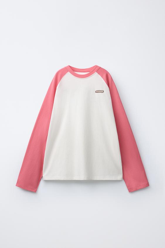 PUKAS SURF RAGLAN SLEEVE T-SHIRT - Pink / White de Zara - Imagen 0