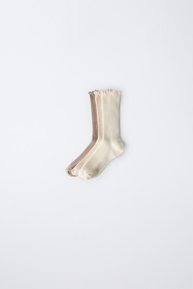3-PACK OF TOWELLING LONG SOCKS - Light beige by Zara - Image 0