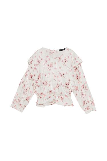 PRINTED TOP WITH BOW