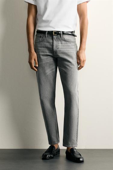 JEAN SLIM TAPERED FIT - Gris de Zara
