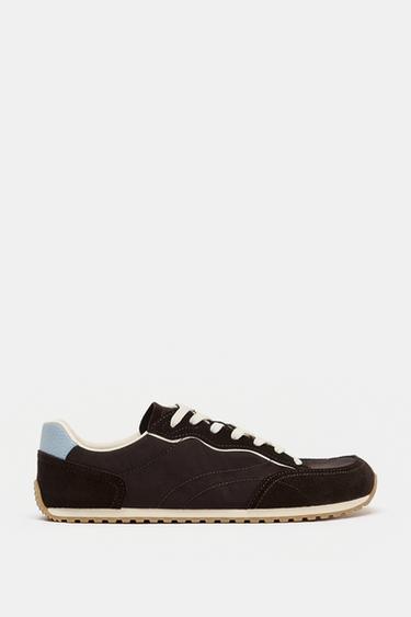 Zara COMBINATION BAREFOOT SNEAKERS - Brown