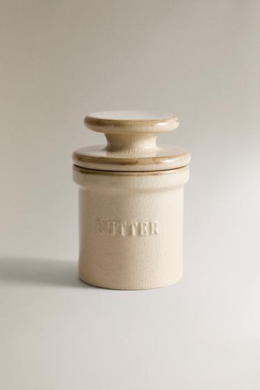 Zara STONEWARE CYLINDRICAL BUTTER DISH - 灰色 - 圖片 0