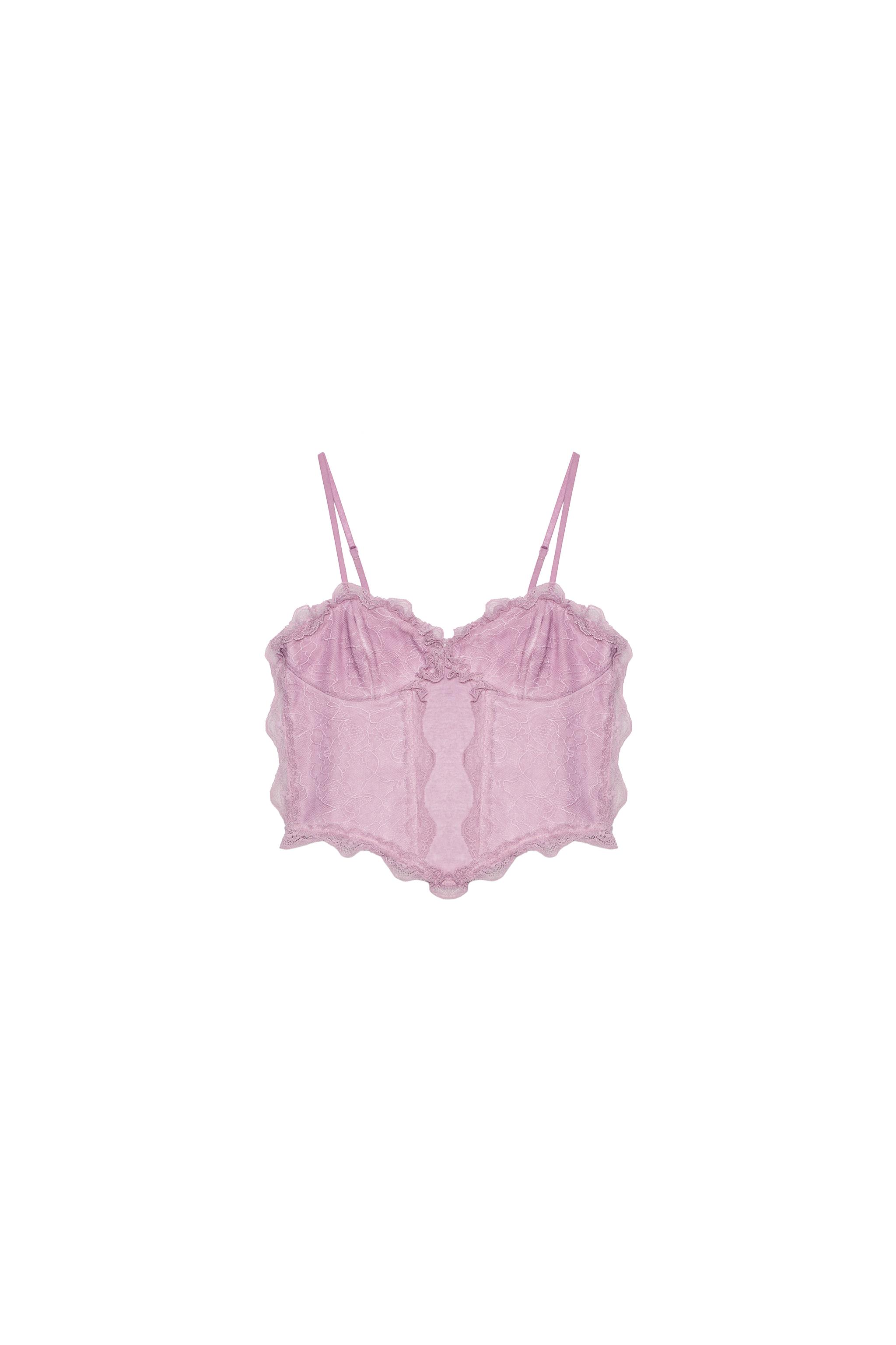LACE COMBINATION CORSET TOP - Light pink | ZARA Canada