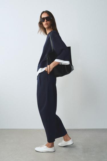 CONTRAST LONG SLEEVE SWEATSHIRT - Navy blue by Zara