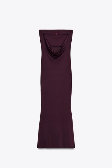 ROBE BANDEAU BRIDE DOS - Aubergine foncé de Zara - Image 6
