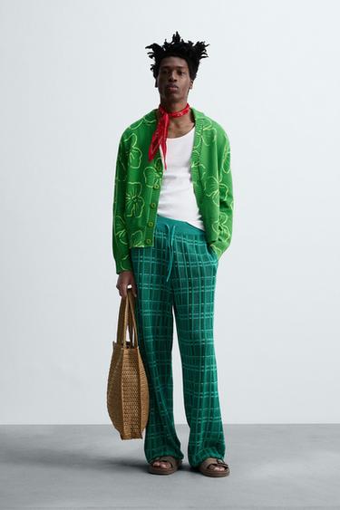 JACQUARD KNIT TROUSERS © OTIS KWAME KYE QUAICOE - Turquoise by Zara - Image 0