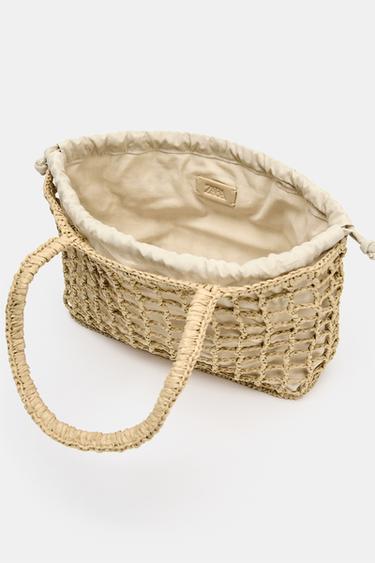 SAC À MAIN TRESSÉ - Beige clair de Zara - Image 3