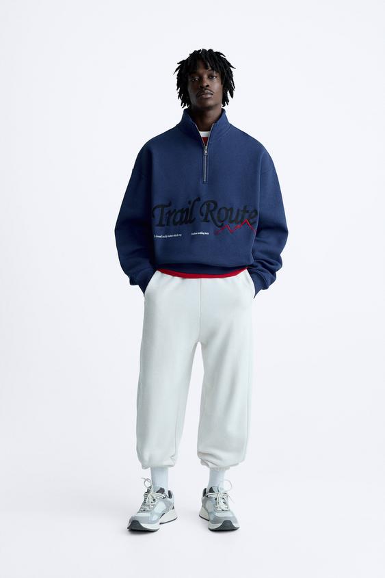 Zara embroidered sweatshirt Clearance