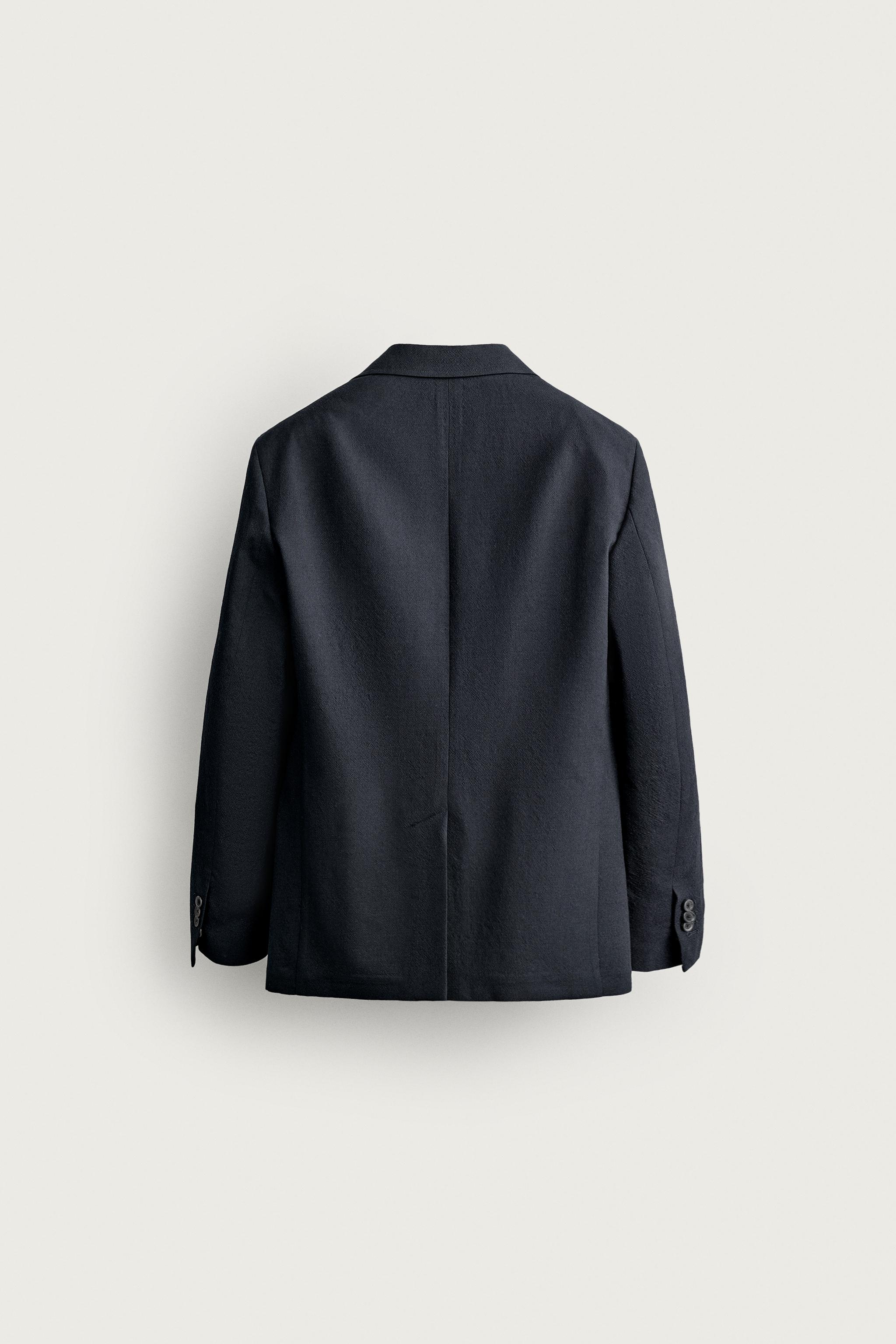 AARON LEVINE X ZARA 100% WOOL SUIT BLAZER — Navy blue (alternate view)