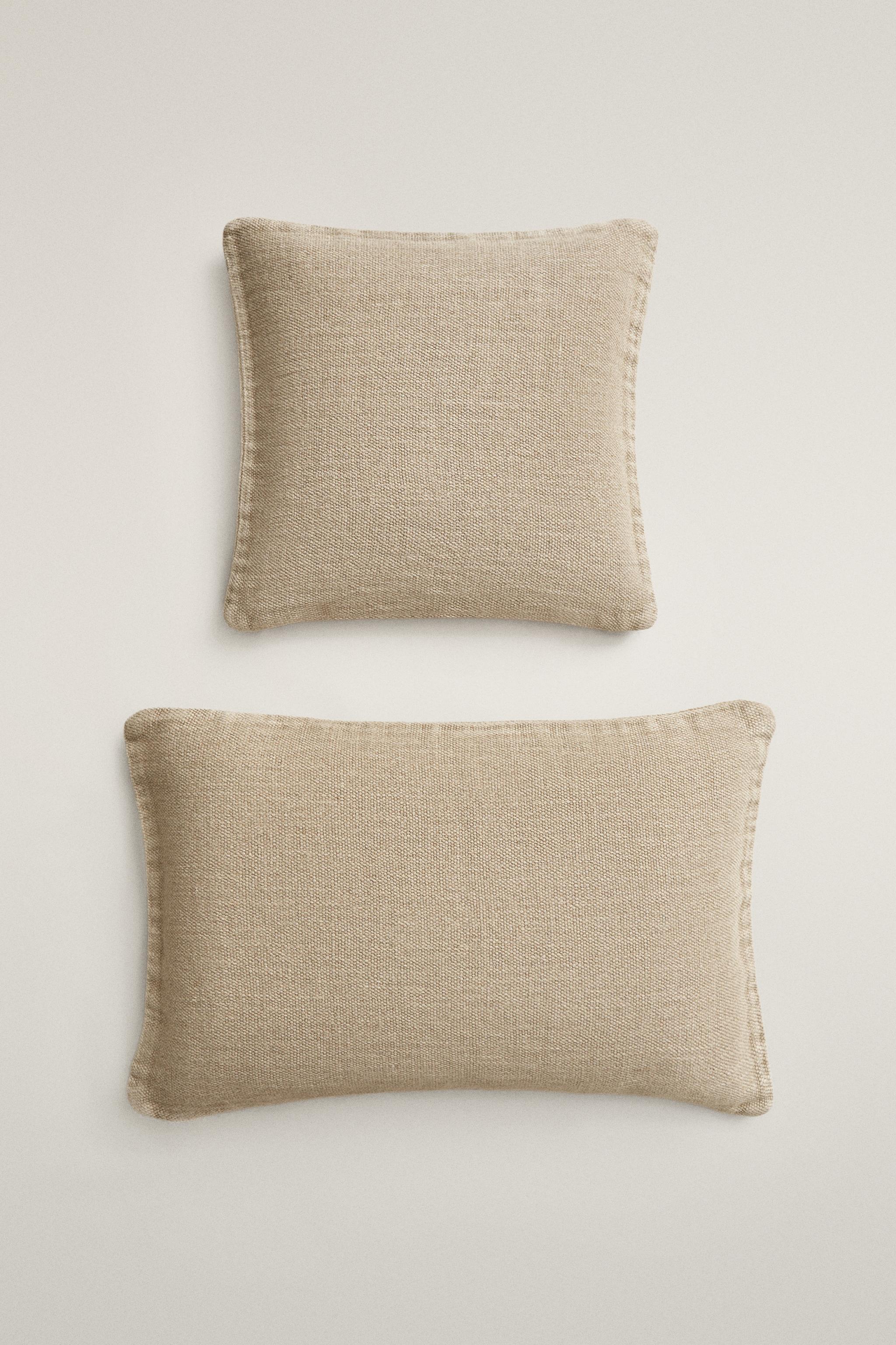 PLAIN LINEN THROW PILLOW COVER
