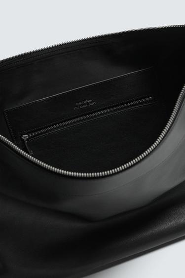 SAC PORTÉ ÉPAULE EN CUIR - Noir de Zara - Image 5