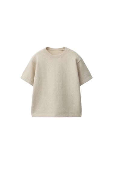 RUSTIC KNIT T-SHIRT - Light beige by Zara