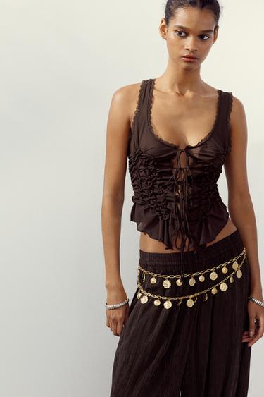 METAL COIN BELT - Golden by Zara - Image 0