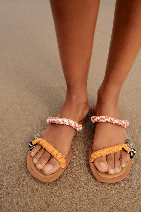 SANDALS WITH DRAWSTRING STRAPS - Multicoloured | ZARA United Kingdom